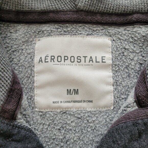 Aeropostale Womens Dark Gray Pullover Hoodie With Buttons Size Medium - Picture 3 of 10